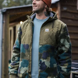 Flash Sale Adventure 2.0 Recyceltes Tiefflor-Sherpa-Fleece - Alpin Camo Khaki Herren Fleece | Fleece