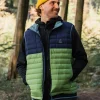 Outlet Ashland Down Recyceltes Top - Dunkles Marineblau/Birnengrün Herren Isoliert