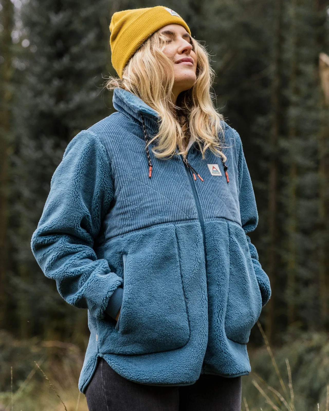 Fashion Awaken Recyceltes Tiefflor-Sherpa-Fleece - Verwaschenes Blau Damen Fleece | Fleece