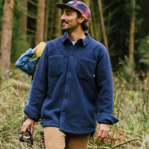 Store Backcountry Recyceltes Sherpa-Fleece-Hemd - Tiefes Marineblau Herren Hemden | Fleece