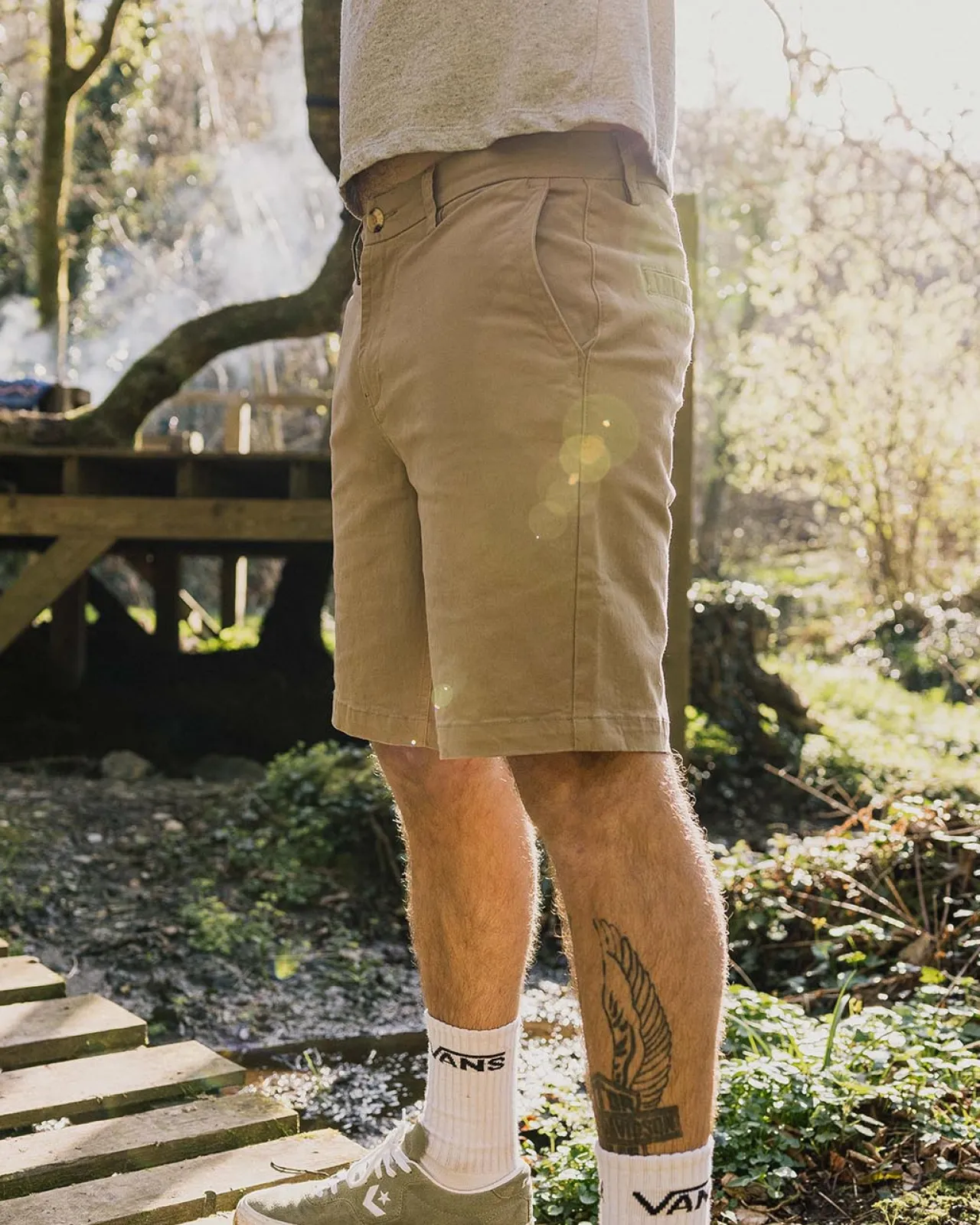 Cheap 365 Bio-Baumwollshorts - Chinchilla Braun Herren Kurze Hosen