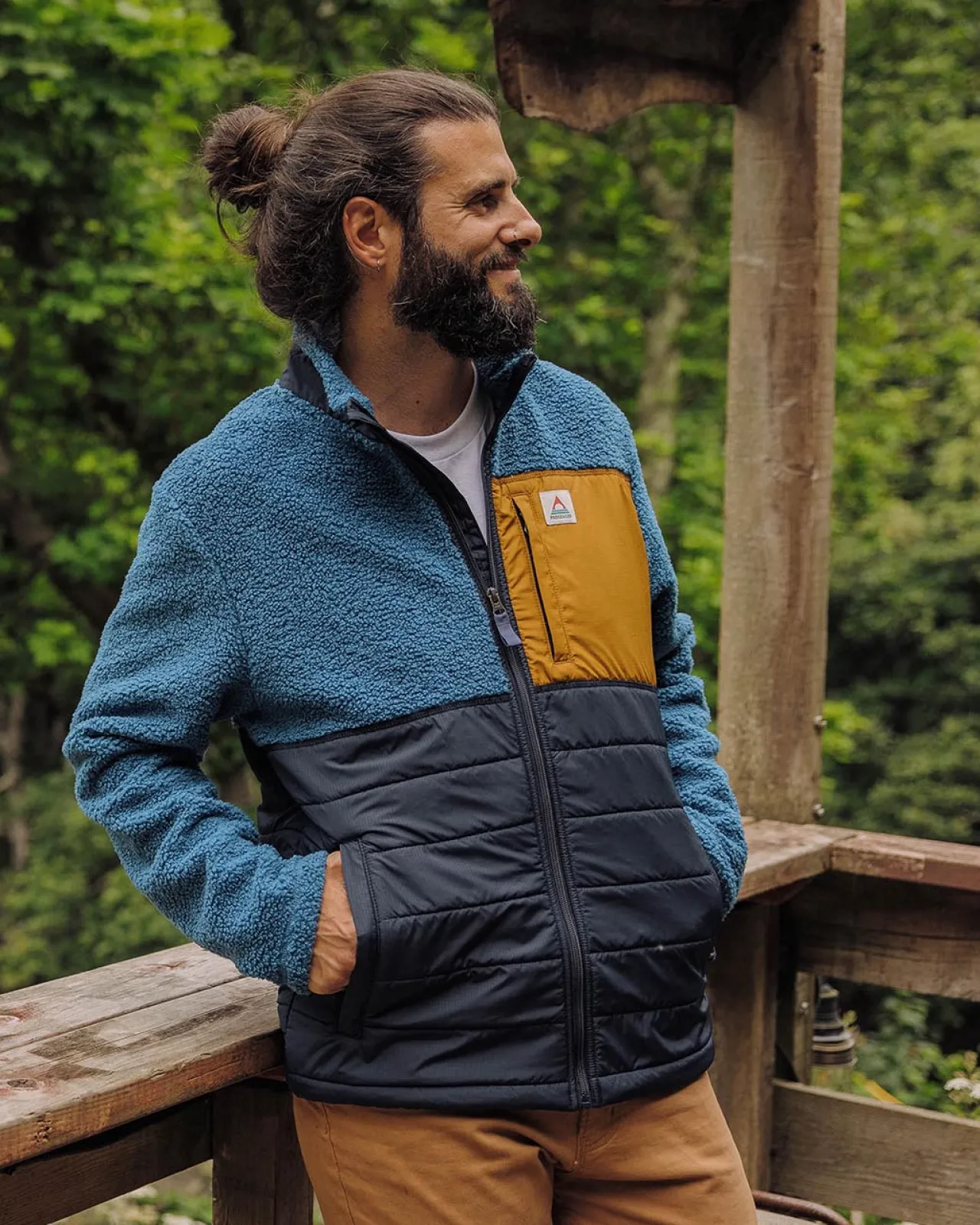 New Born Explorer Recycled Polar-Lined Sherpa Fleece - Blauer Stahl Herren Fleece | Fleece