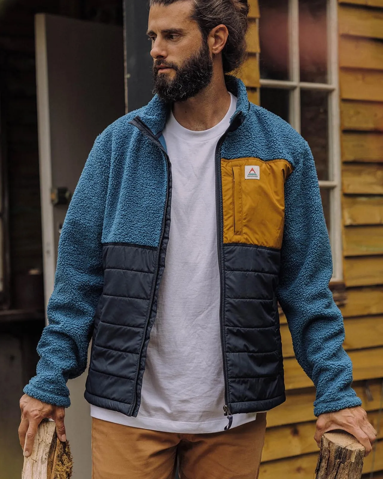 New Born Explorer Recycled Polar-Lined Sherpa Fleece - Blauer Stahl Herren Fleece | Fleece