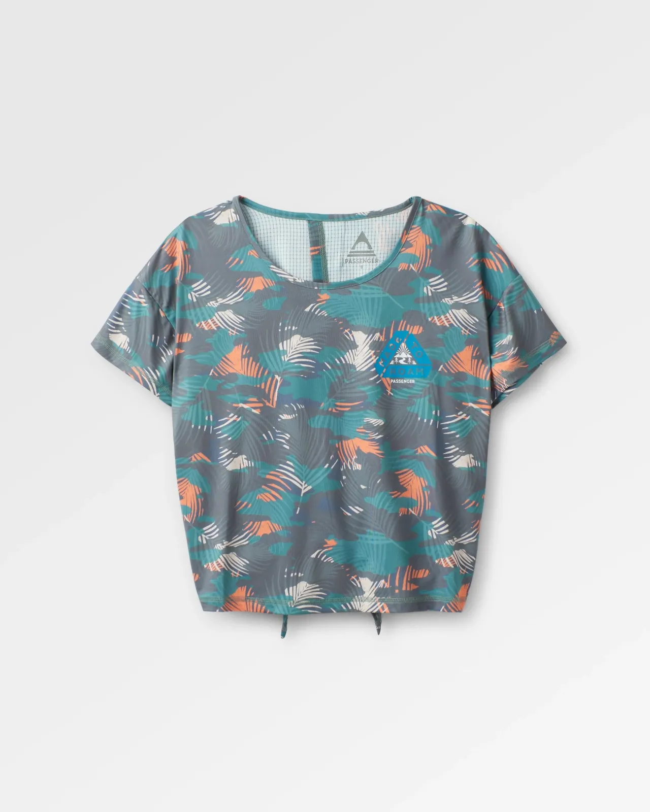 Discount Chakra Tie Back Aktiv Recyceltes T-Shirt - Palm Camo Tiefsee Damen Oberteile