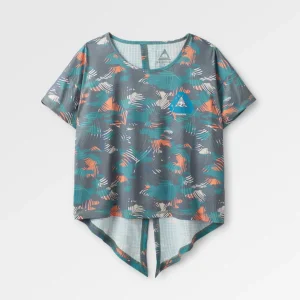 Discount Chakra Tie Back Aktiv Recyceltes T-Shirt - Palm Camo Tiefsee Damen Oberteile