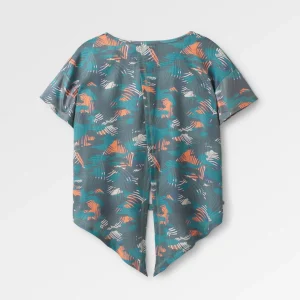 Discount Chakra Tie Back Aktiv Recyceltes T-Shirt - Palm Camo Tiefsee Damen Oberteile