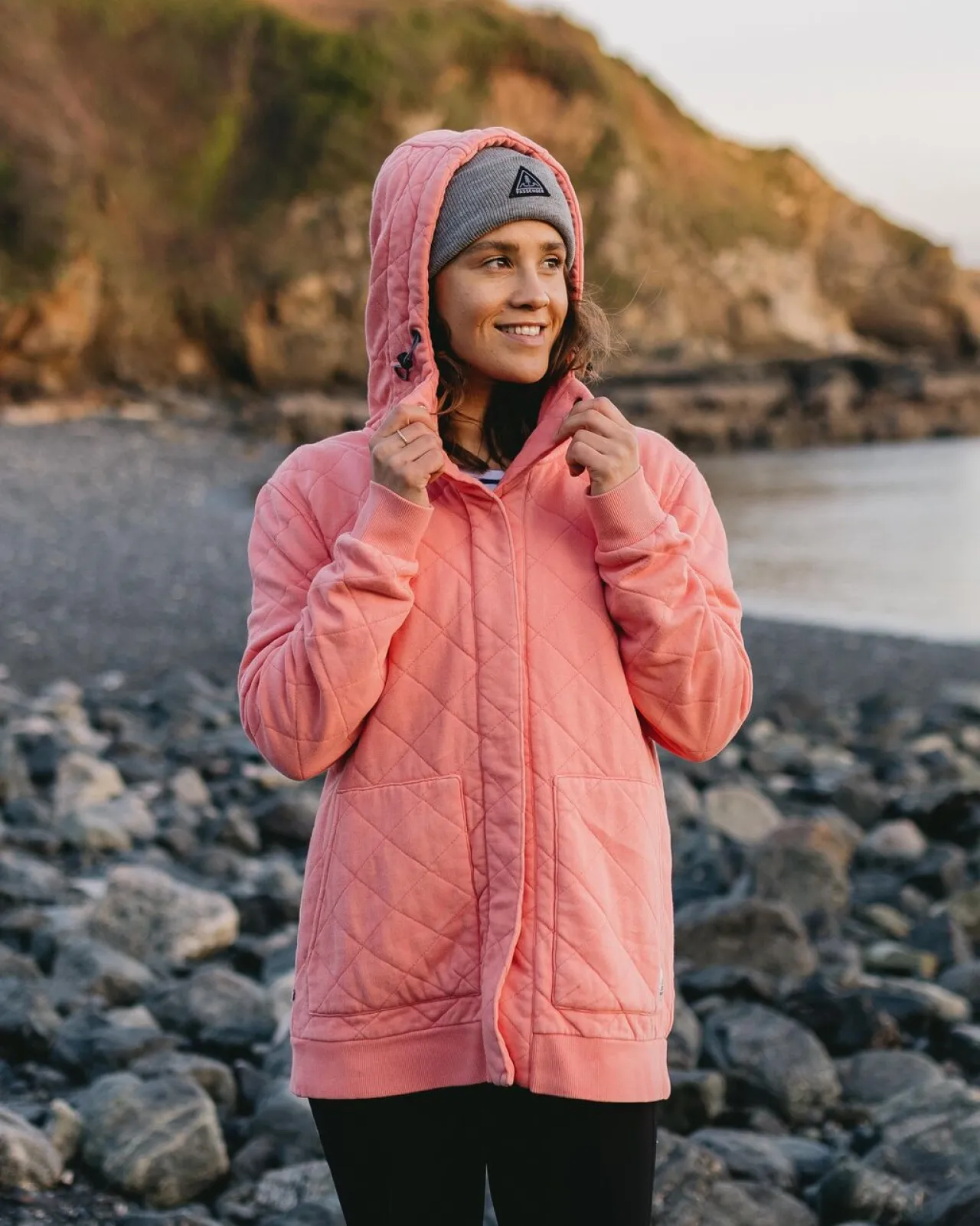 Best Sale Clementine Recycelter Gesteppter Kapuzenpullover knöpfbar - Damen Kapuzenpullover & Sweatshirts