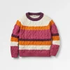 Fashion Comfort Stripe Bio-Gestrickter Pullover - Rhabarber Multi Streifen Damen Strickwaren
