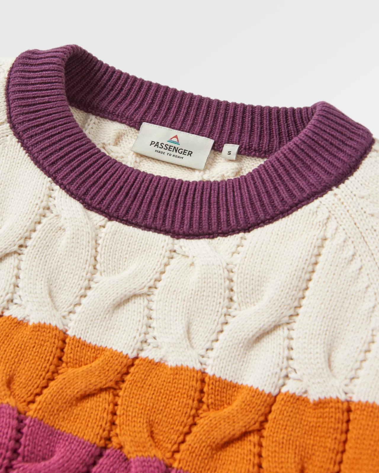Fashion Comfort Stripe Bio-Gestrickter Pullover - Rhabarber Multi Streifen Damen Strickwaren
