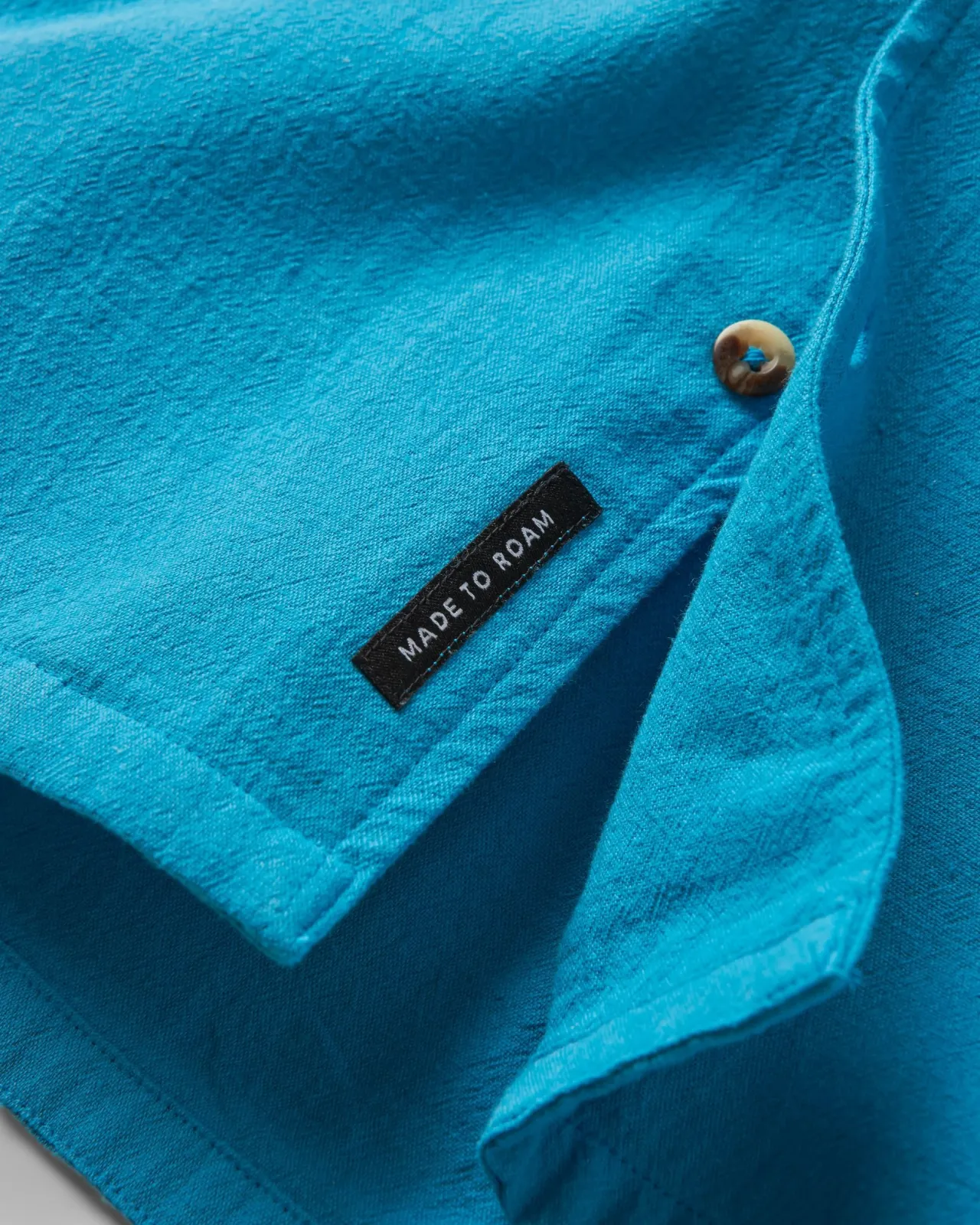 Online Cove Bio-Baumwolle Kurzarmhemd - Blauer Pool Herren Hemden