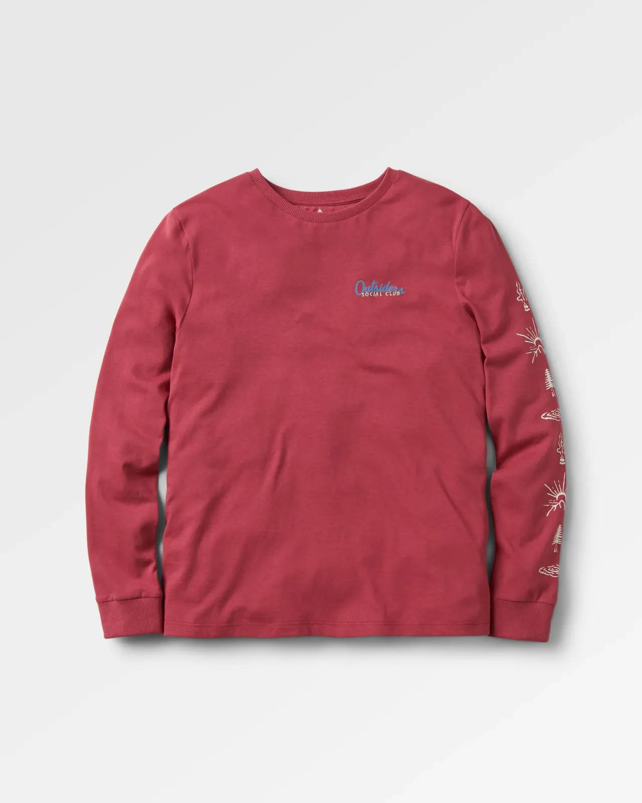 Clearance Dawn Recyceltes Baumwoll-Langarmshirt - Erde Rot Damen Oberteile & T-shirts