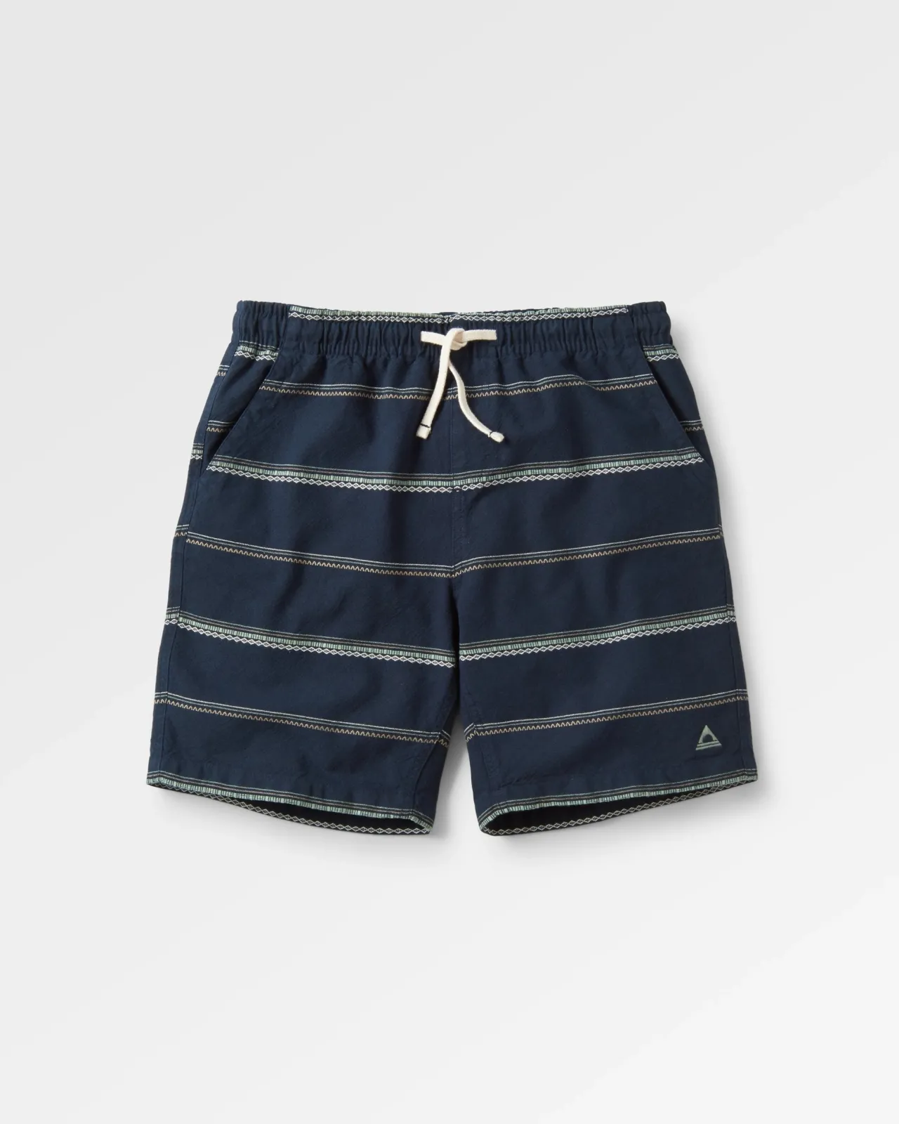Best Sale Drifter Bio-Baumwolle Jacquard Shorts - Tiefes Marine Jacquard Streifen Herren Kurze Hosen