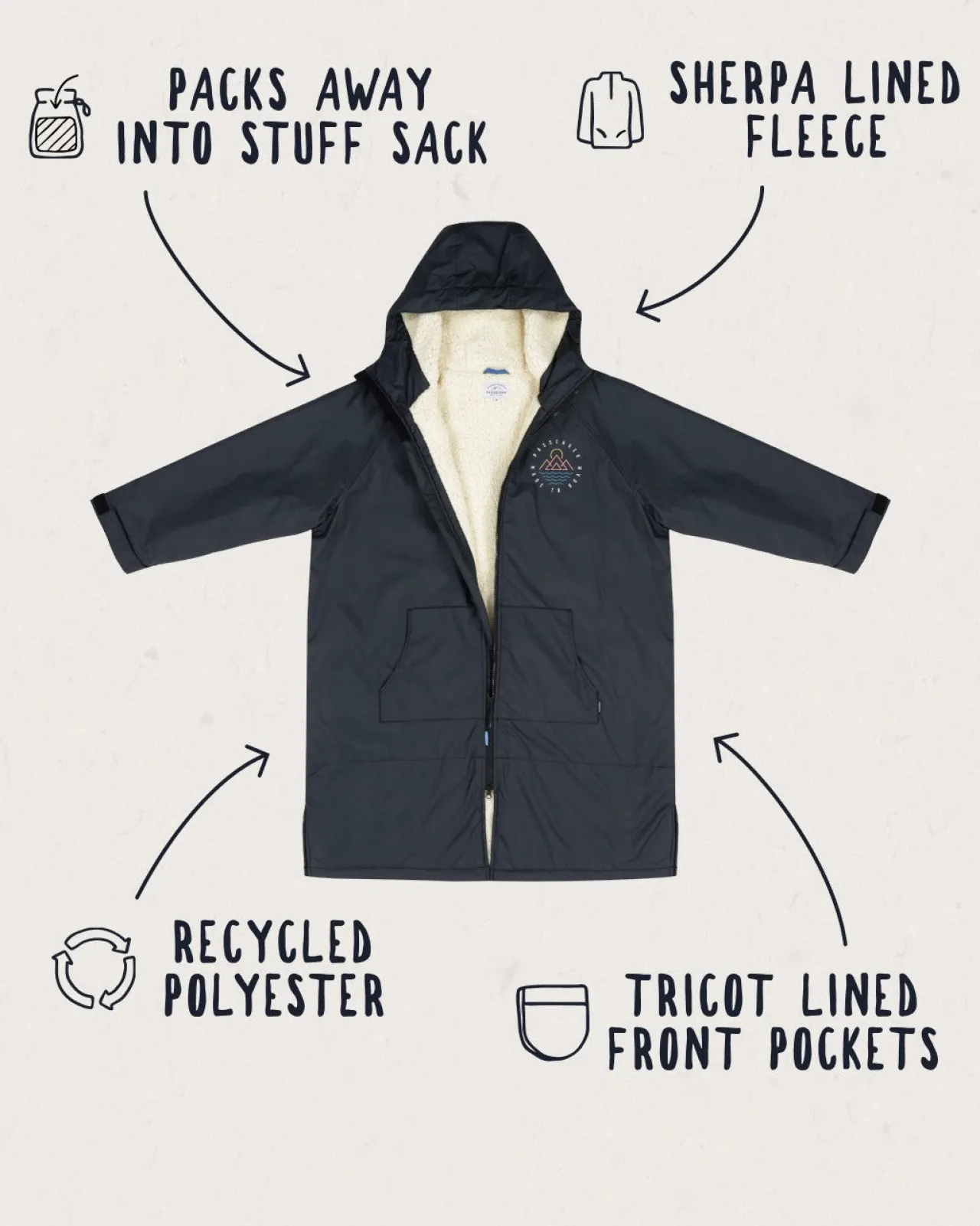 escapism_recycelter_sherpageftterter_surf_poncho__schwarz_12.webp Discount Escapism Recycelter Sherpa-gefütterter Surf Poncho - Surf-ponchos | Surf-ponchos