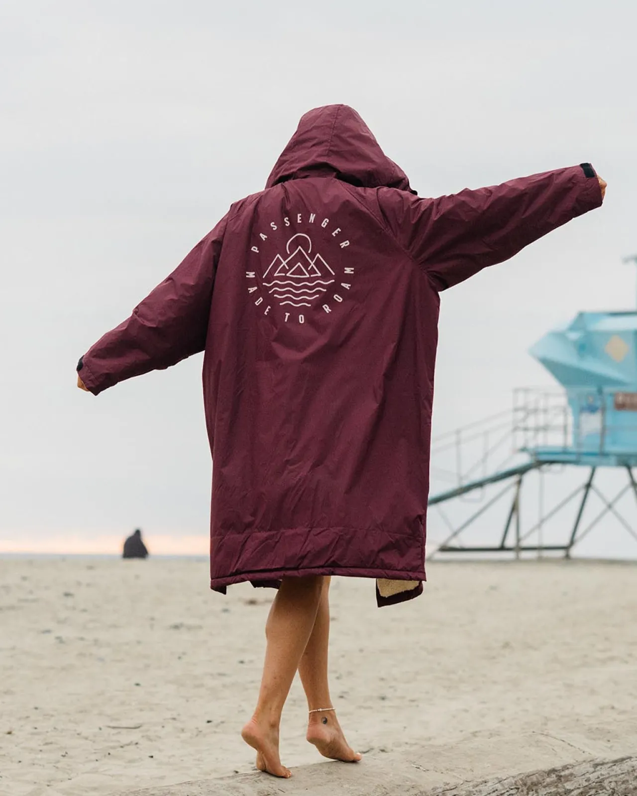 New Escapism Recycelter Sherpa-gefütterter Surf Poncho - Windsor- Surf-ponchos | Surf-ponchos