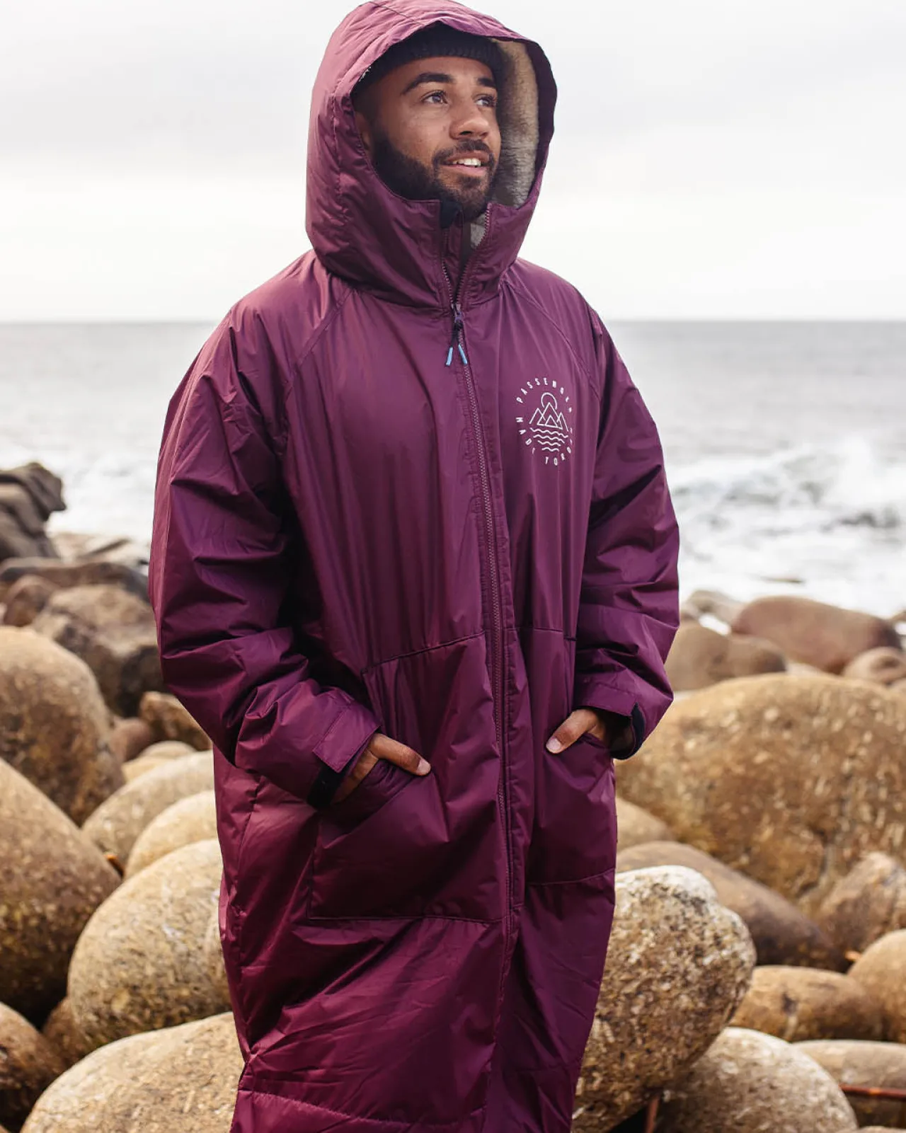 New Escapism Recycelter Sherpa-gefütterter Surf Poncho - Windsor- Surf-ponchos | Surf-ponchos