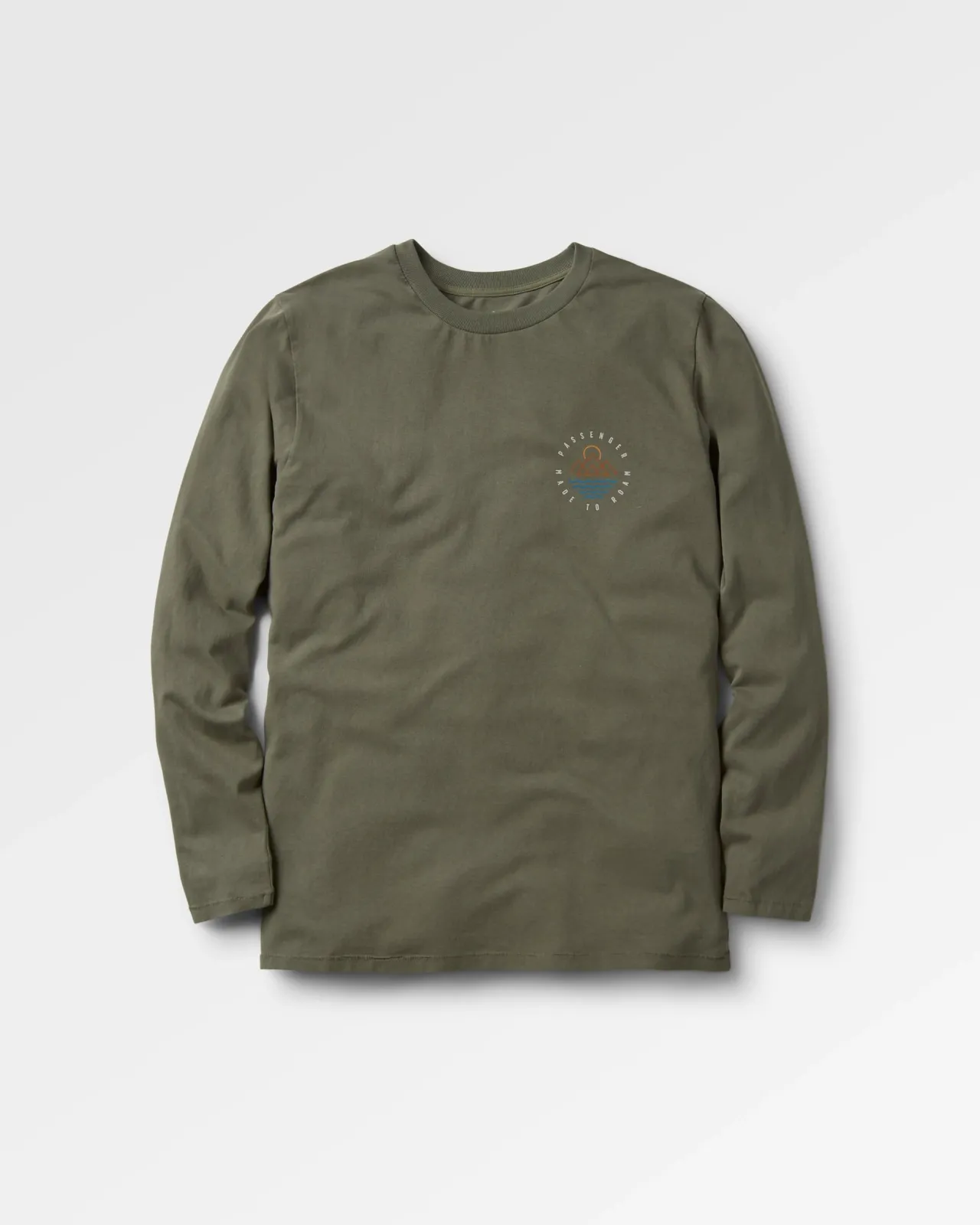 Clearance Escapism Recyceltes Langarm-T-Shirt - Staubige Olive Herren T-shirts & Tanktops