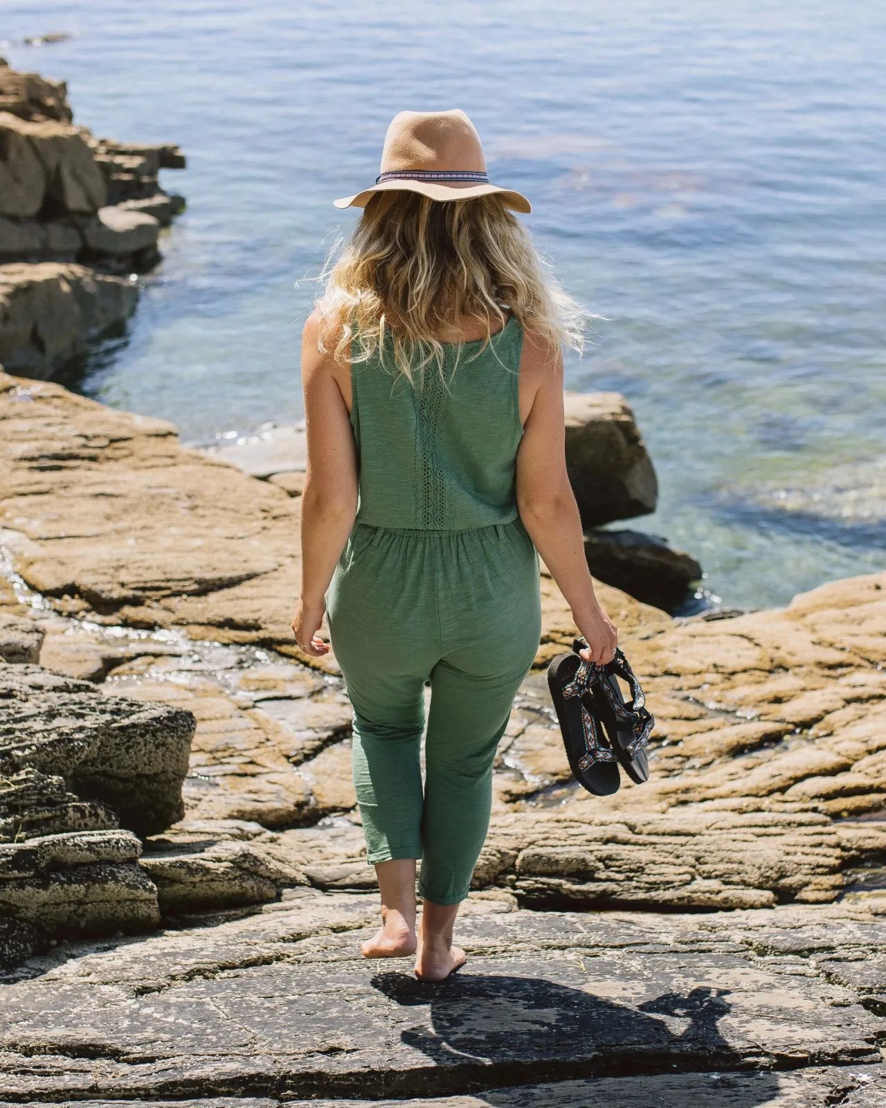 Fashion Eva Recycelter Baumwolle Jumpsuit - Dunkles Efeu Damen Jumpsuits & Playsuits | Latzhosen & Hosen