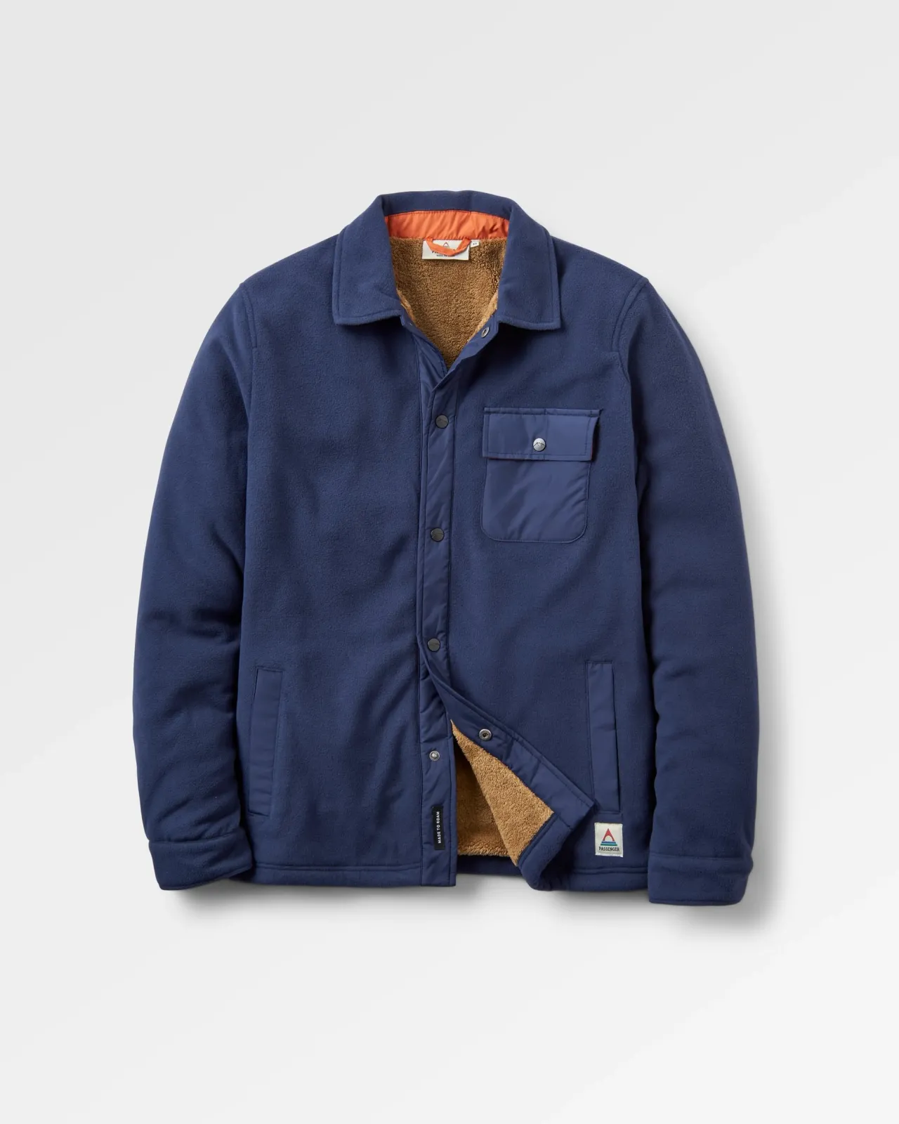 Store Firelight Sherpa gefüttertes Overshirt - Tiefes Marineblau Herren Hemden | Hemdjacken