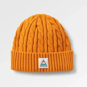 Online Fireside Recycelter Zopfmuster-Beanie - Sonnenaufgang Orange Herren Mützen | Mützen