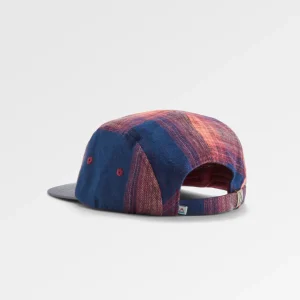 Best Sale Fixie Recyceltes Flanell 5-Panel-Cap - Reiches Marineblau/ Roter Ocker Karo Herren Kappen & Hüte | Kappen & Hüte