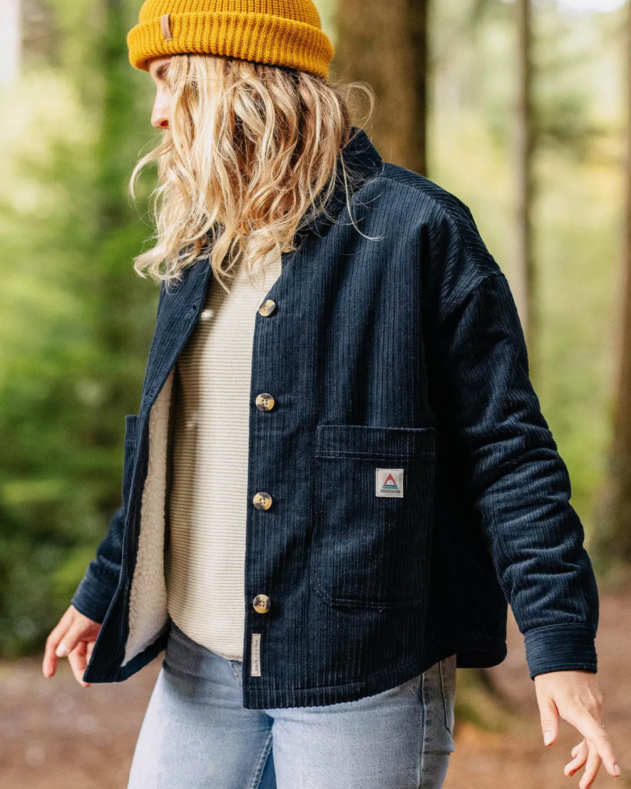 Clearance Flint Cord-Overshirt - Tiefes Marineblau Damen Hemden | Hemdjacken