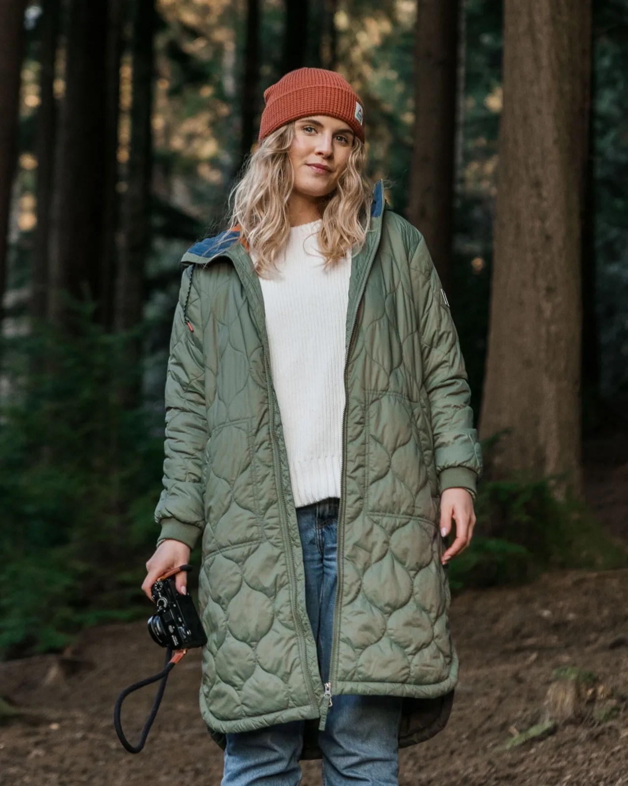 Flash Sale Flora 2.0 langer recycelter isolierter Parka - Staubige Olive Damen Isoliert