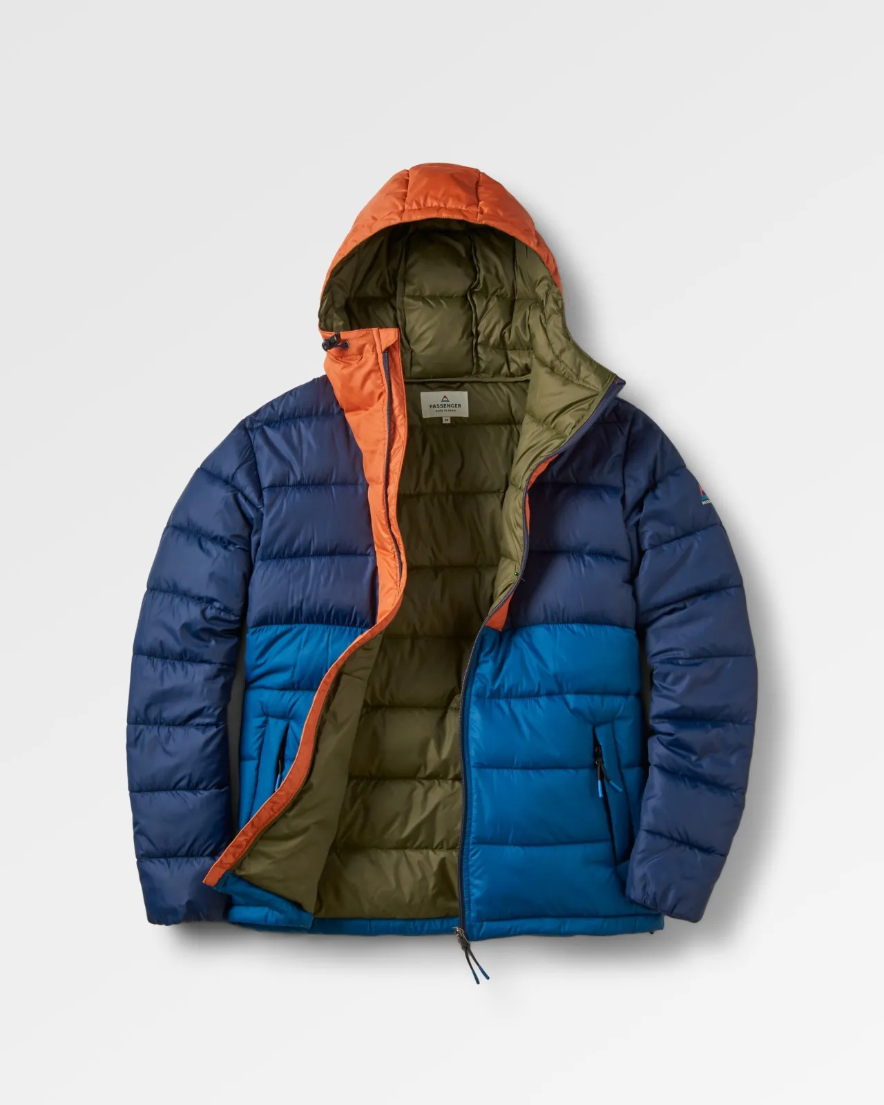 Sale Flynn Recycelte Isolierjacke - Dunkles Marineblau / Verbranntes Orange Herren Isoliert