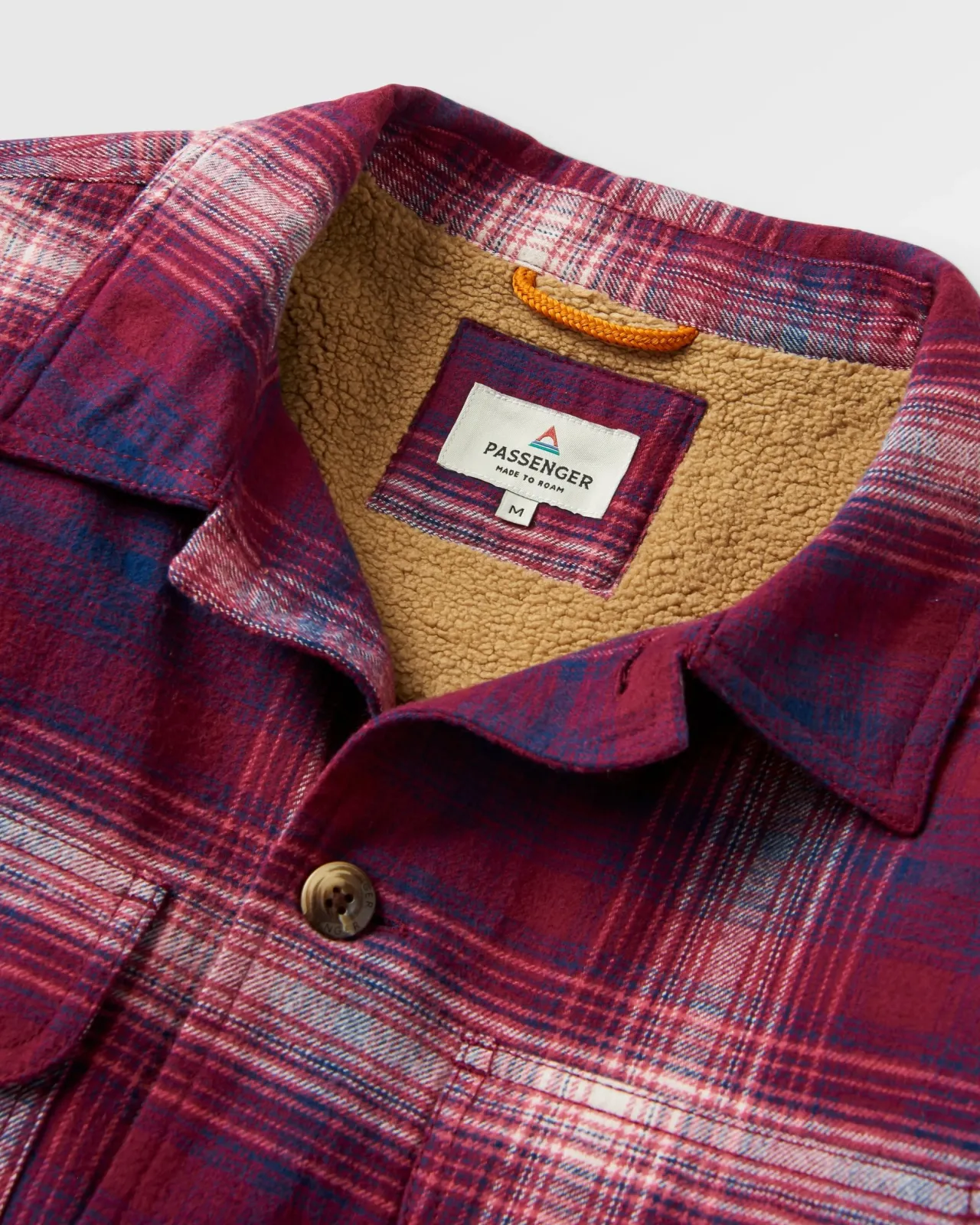 Outlet Freestyle Sherpa-gefüttertes Overshirt - Wein/Reiches Marineblau Karo Herren Hemden | Hemdjacken