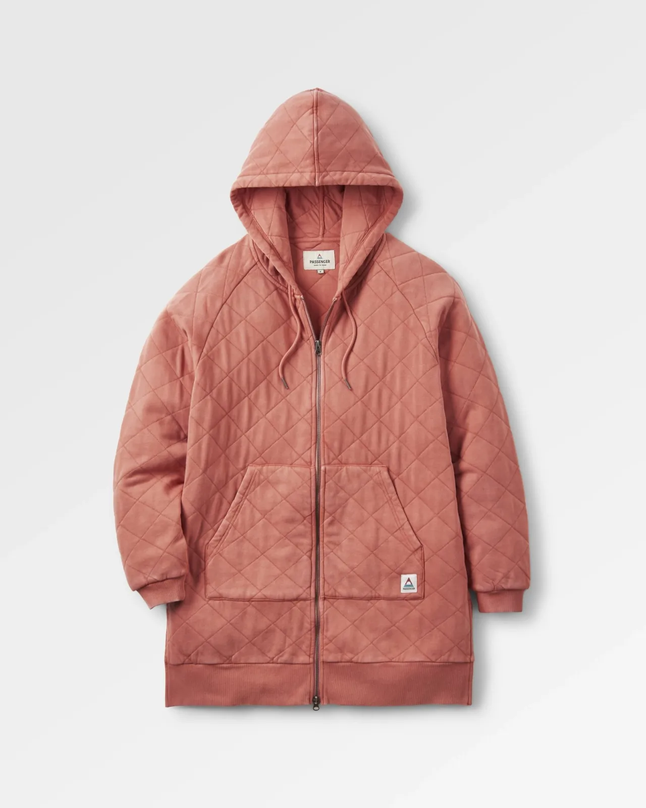 Clearance Getaway Recycelte Gesteppte Kapuzenjacke mit Reißverschluss - Gebranntes Orange Damen Kapuzenpullover & Sweatshirts