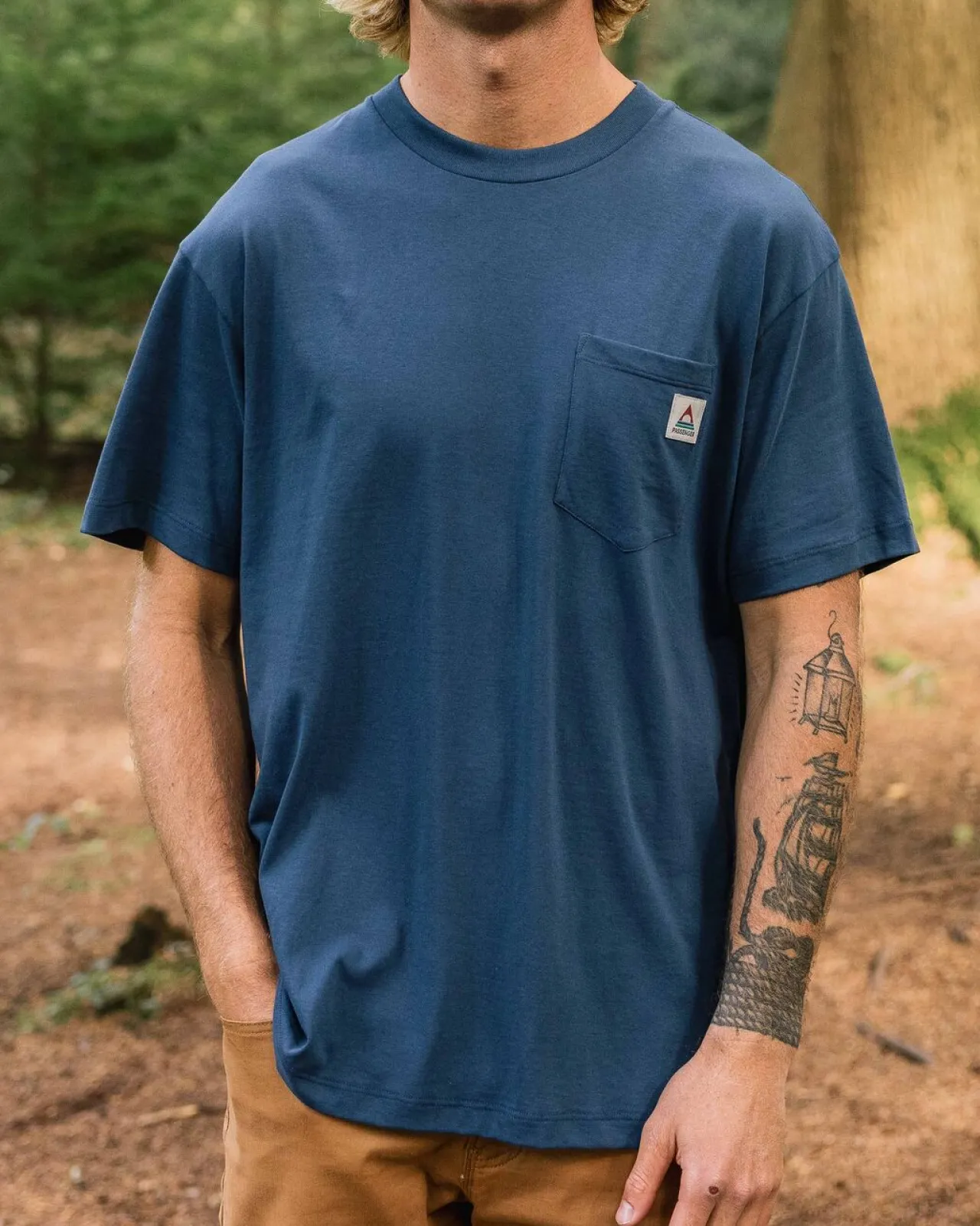New Heritage Recyceltes entspannte geschnittenes T-Shirt - Dunkler Denim Herren T-shirts & Tanktops