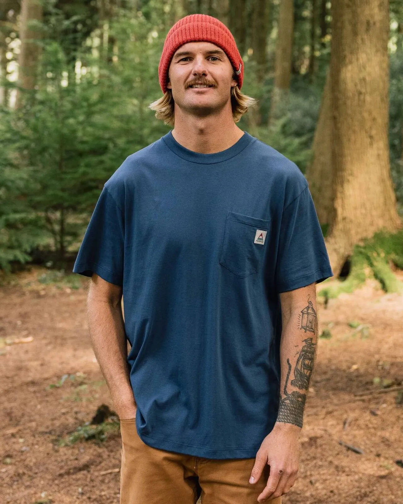 New Heritage Recyceltes entspannte geschnittenes T-Shirt - Dunkler Denim Herren T-shirts & Tanktops