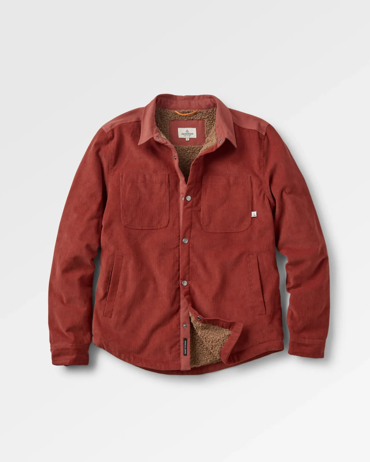 Cheap Kodiak 2.0 Sherpa-gefüttertes Cord-Overshirt - Roter Ocker Herren Hemden | Hemdjacken