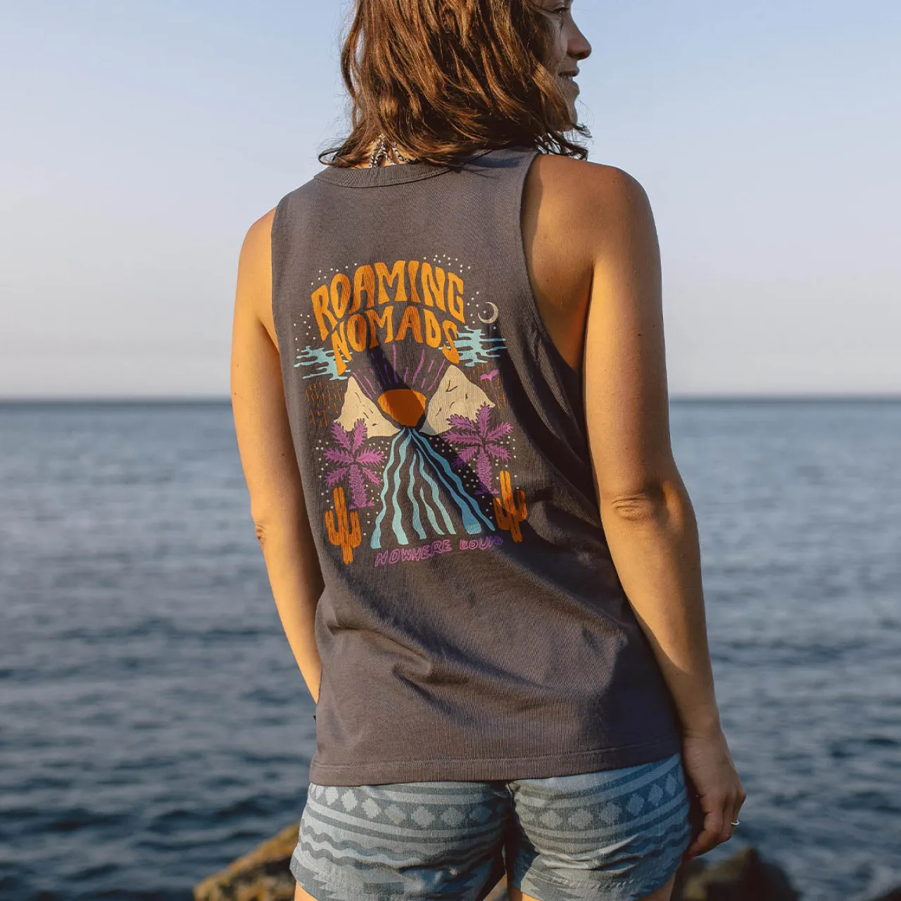 Fashion Laidback Top aus recycelter Baumwolle - Verblasstes Schwarz Damen Tanktops | Oberteile & T-shirts