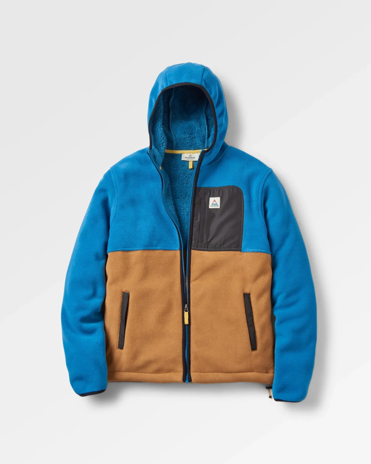 Cheap Loch Recyceltes Polarfleece mit Kapuze - Toffee/Blaustahl Herren Fleece | Fleece