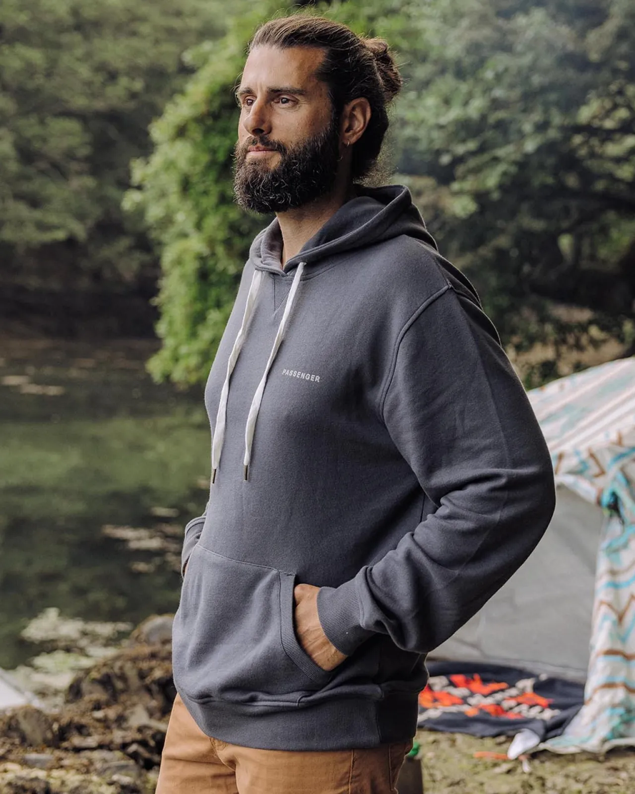 Clearance Made to Roam Recycelter Kapuzenpullover - Verblasstes Schwarz Herren Kapuzenpullover & Sweatshirts