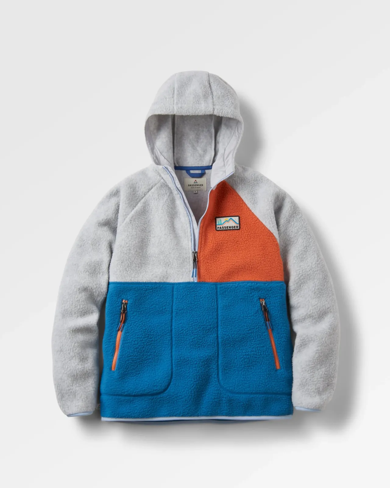 Fashion Maine 2.0 Colour Block 1/2 Zip Recyceltes Sherpa-Fleece - Blauer Stahl Damen Fleece | Fleece