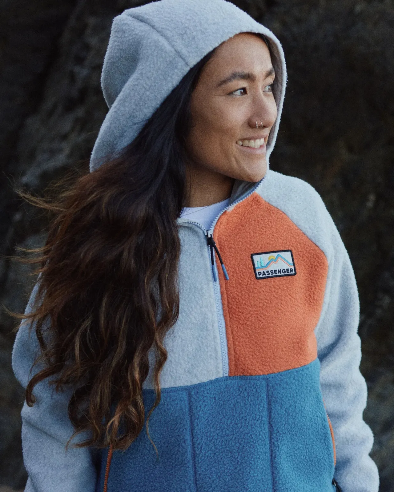 maine__colour_block__zip_recyceltes_sherpafleece__blauer_stahl_3.webp Fashion Maine 2.0 Colour Block 1/2 Zip Recyceltes Sherpa-Fleece - Blauer Stahl Damen Fleece | Fleece