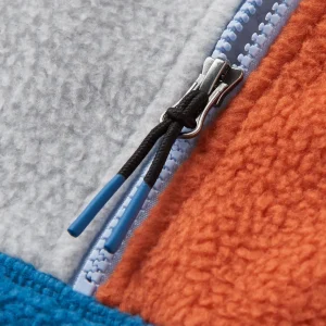 Fashion Maine 2.0 Colour Block 1/2 Zip Recyceltes Sherpa-Fleece - Blauer Stahl Damen Fleece | Fleece