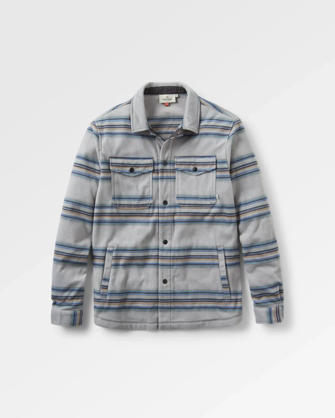Outlet Maple Recyceltes Polar-Fleece-Hemd - Stahlgrau gestreift Herren Hemden | Fleece