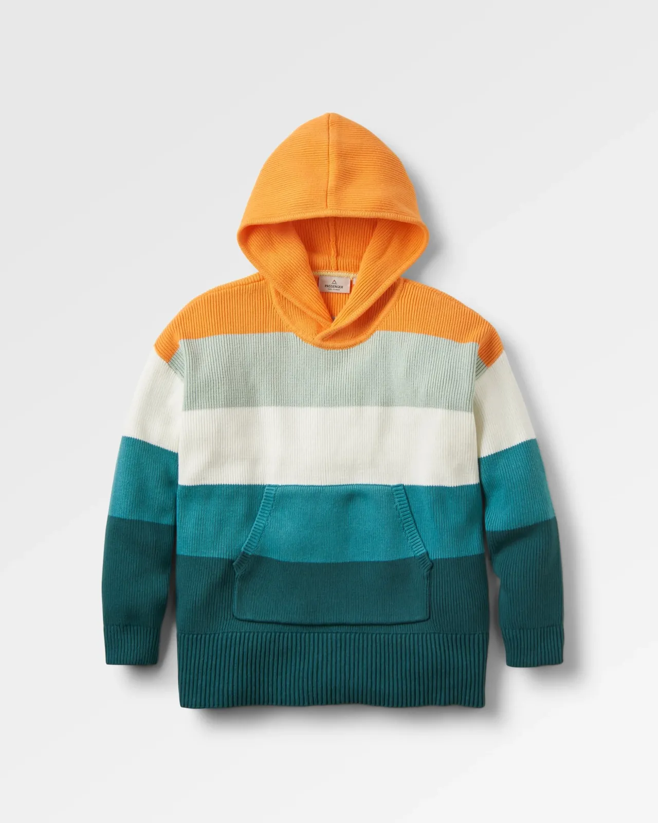 Shop Moments Übergroßer Bio-Strickpullover mit Kapuze - Mehrfarbig gestreift Damen Strickwaren | Kapuzenpullover & Sweatshirts