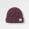 New Moss Recycelte Doppelschichtige Waffelmuster Beanie - Tief Pflaume Herren Mützen | Mützen