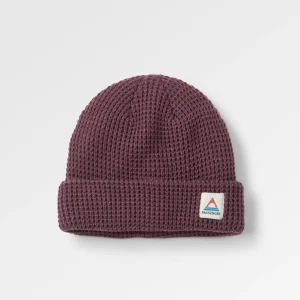 New Moss Recycelte Doppelschichtige Waffelmuster Beanie - Tief Pflaume Herren Mützen | Mützen