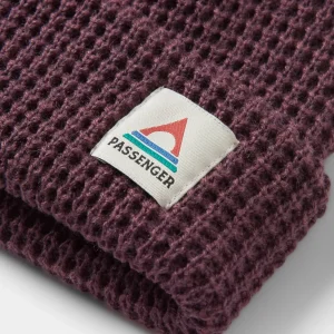 New Moss Recycelte Doppelschichtige Waffelmuster Beanie - Tief Pflaume Herren Mützen | Mützen
