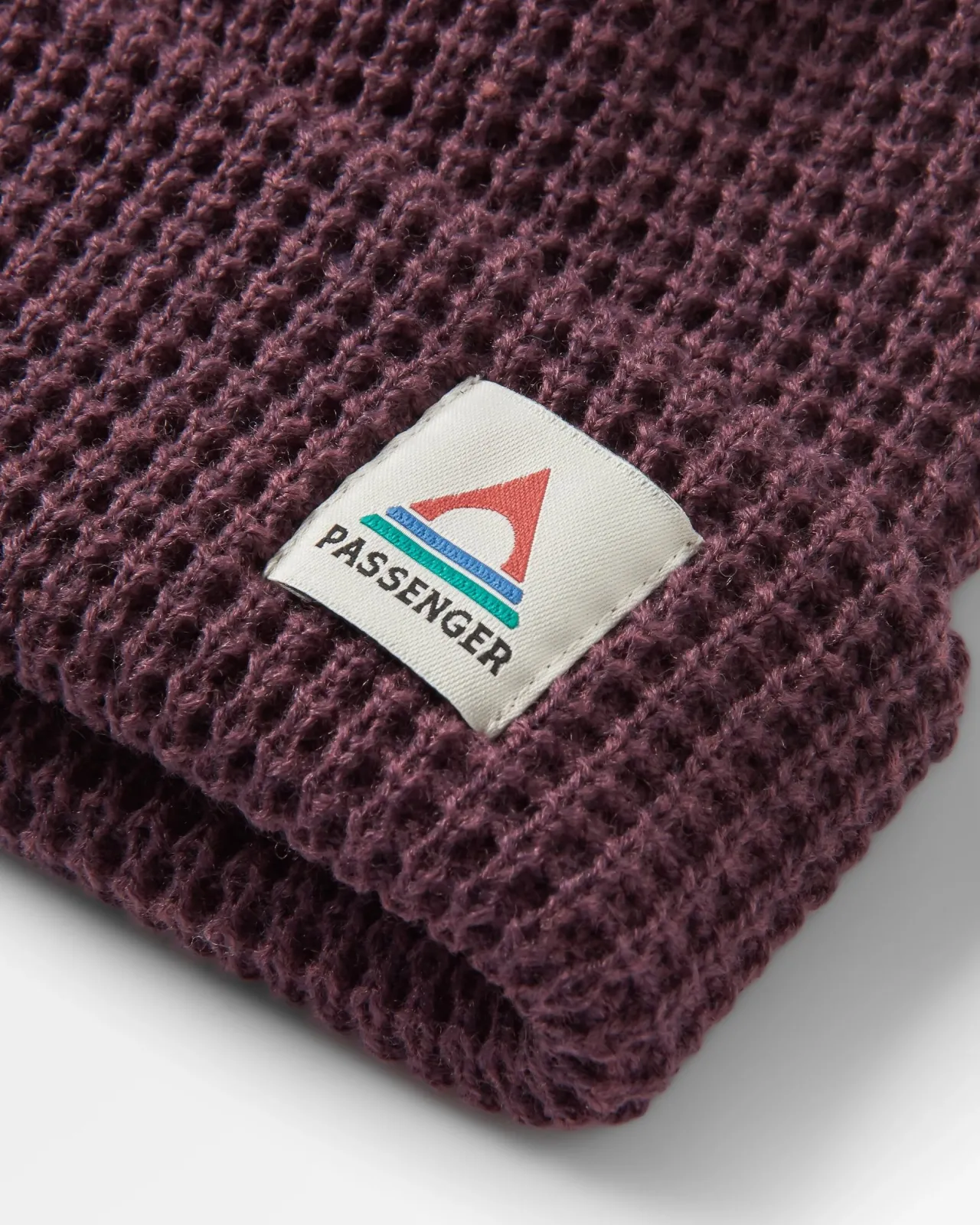 New Moss Recycelte Doppelschichtige Waffelmuster Beanie - Tief Pflaume Herren Mützen | Mützen