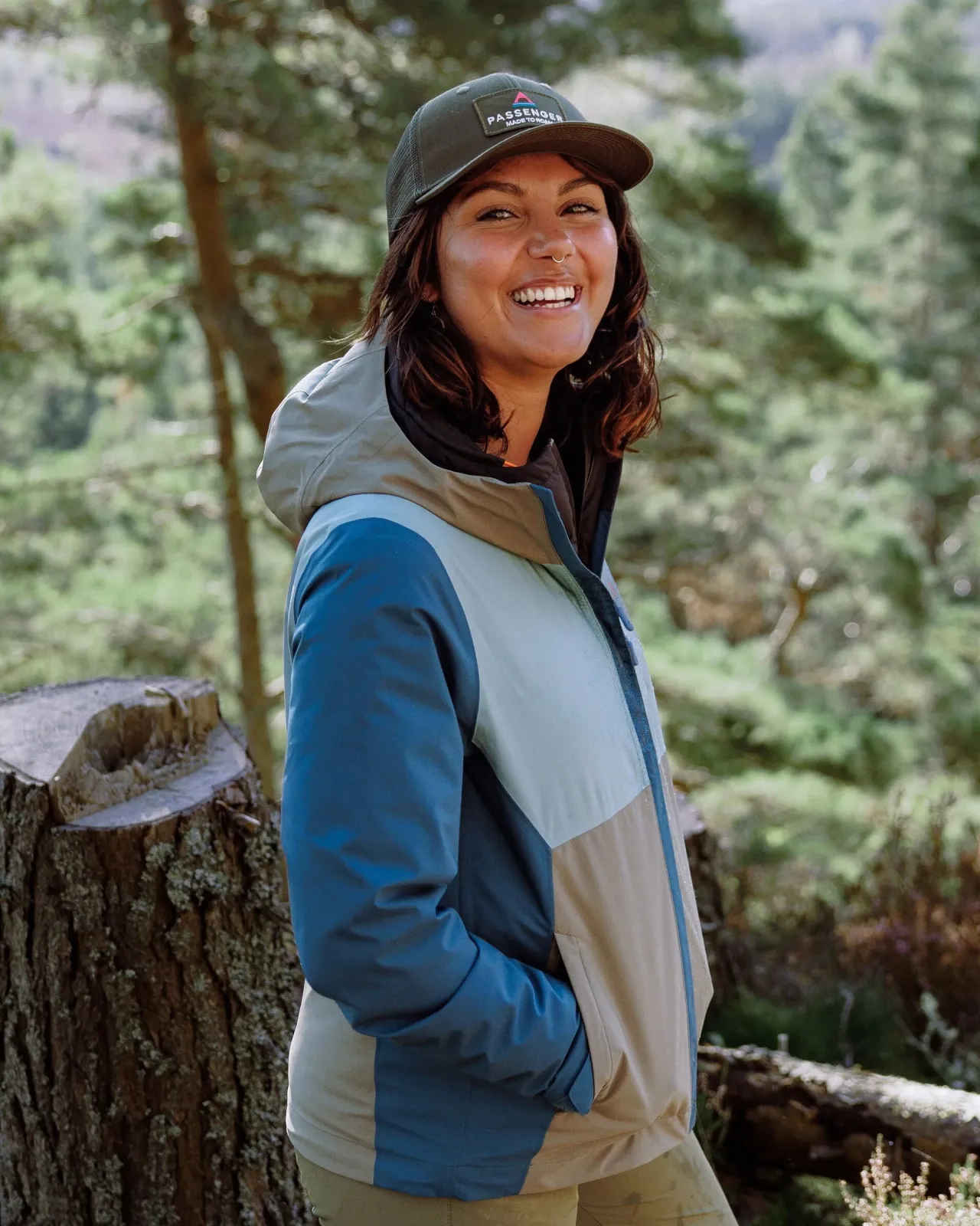Cheap Rainstorm recycelte wasserdichte Jacke - Gezeitenblau/Arktis/Staubige Olive Damen Wasserdicht | Oberteile