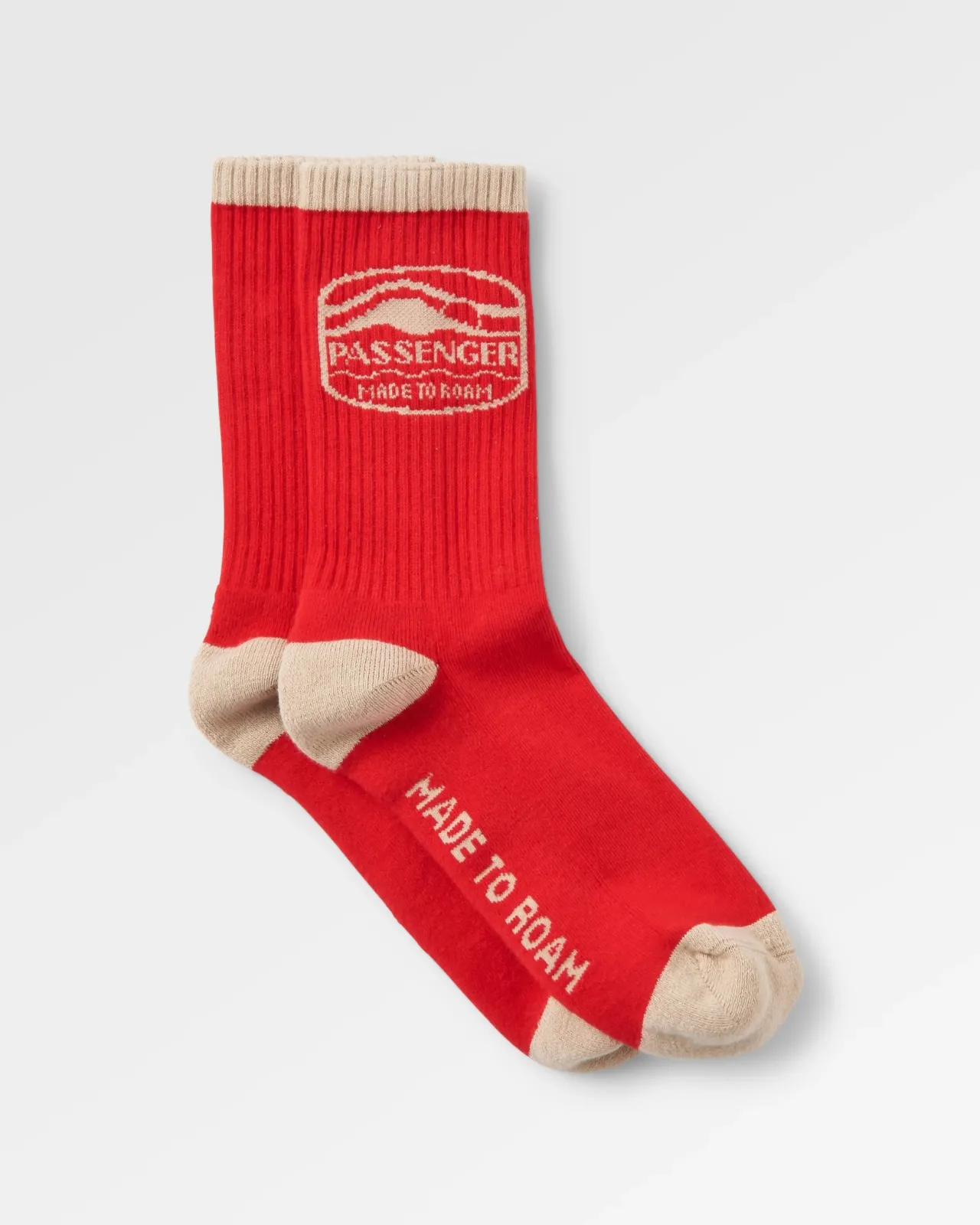 Fashion Rambler Natürliche Mittelschwere Crew-Socken - Roter Ocker Damen Socken