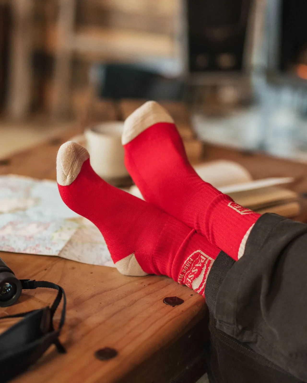 Fashion Rambler Natürliche Mittelschwere Crew-Socken - Roter Ocker Damen Socken
