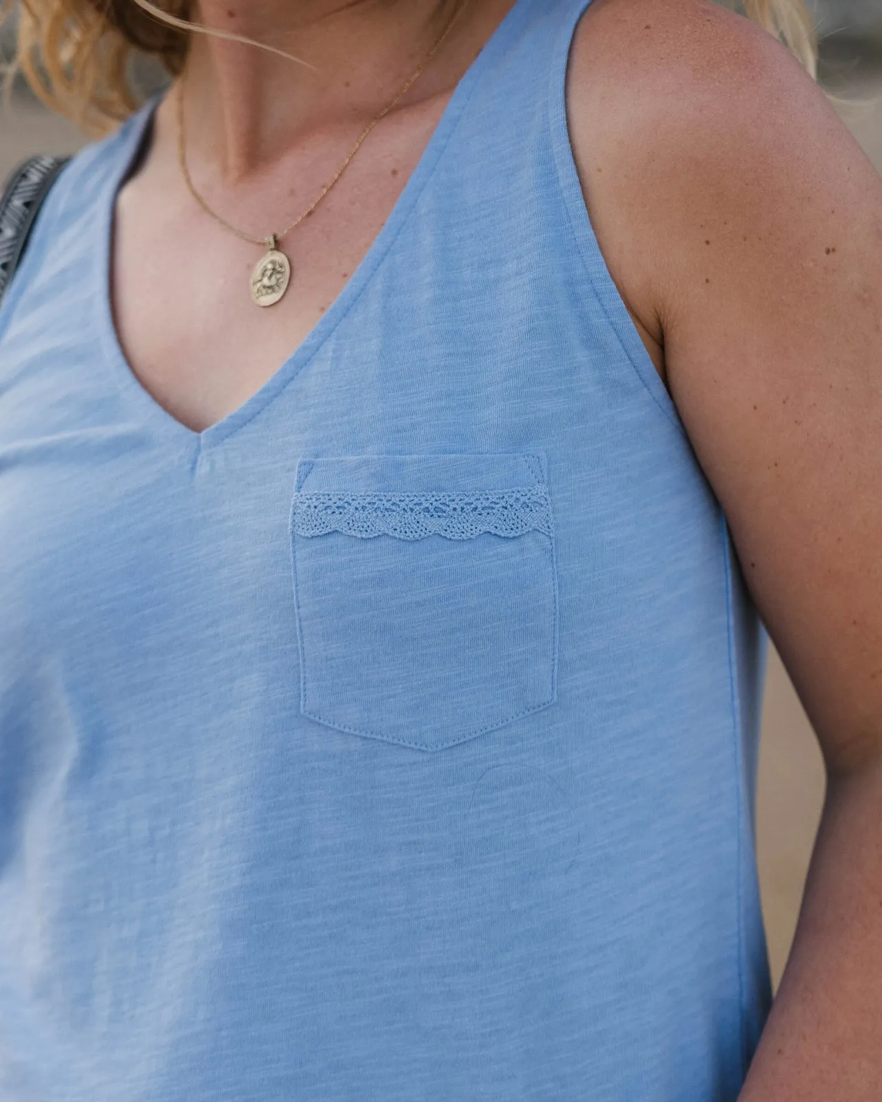 rivergate_recyceltes_baumwolltop__kornblumenblau_3.webp Best Sale Rivergate recyceltes Baumwoll-Top - Damen Tanktops | Oberteile & T-shirts