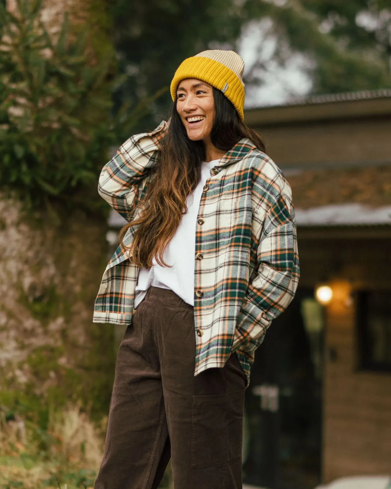 rootsy__bio_langarmshirt__birkeregenwaldkaro_2.webp Shop Rootsy 2.0 Bio Langarmshirt - Birke/Regenwald- Damen Hemden