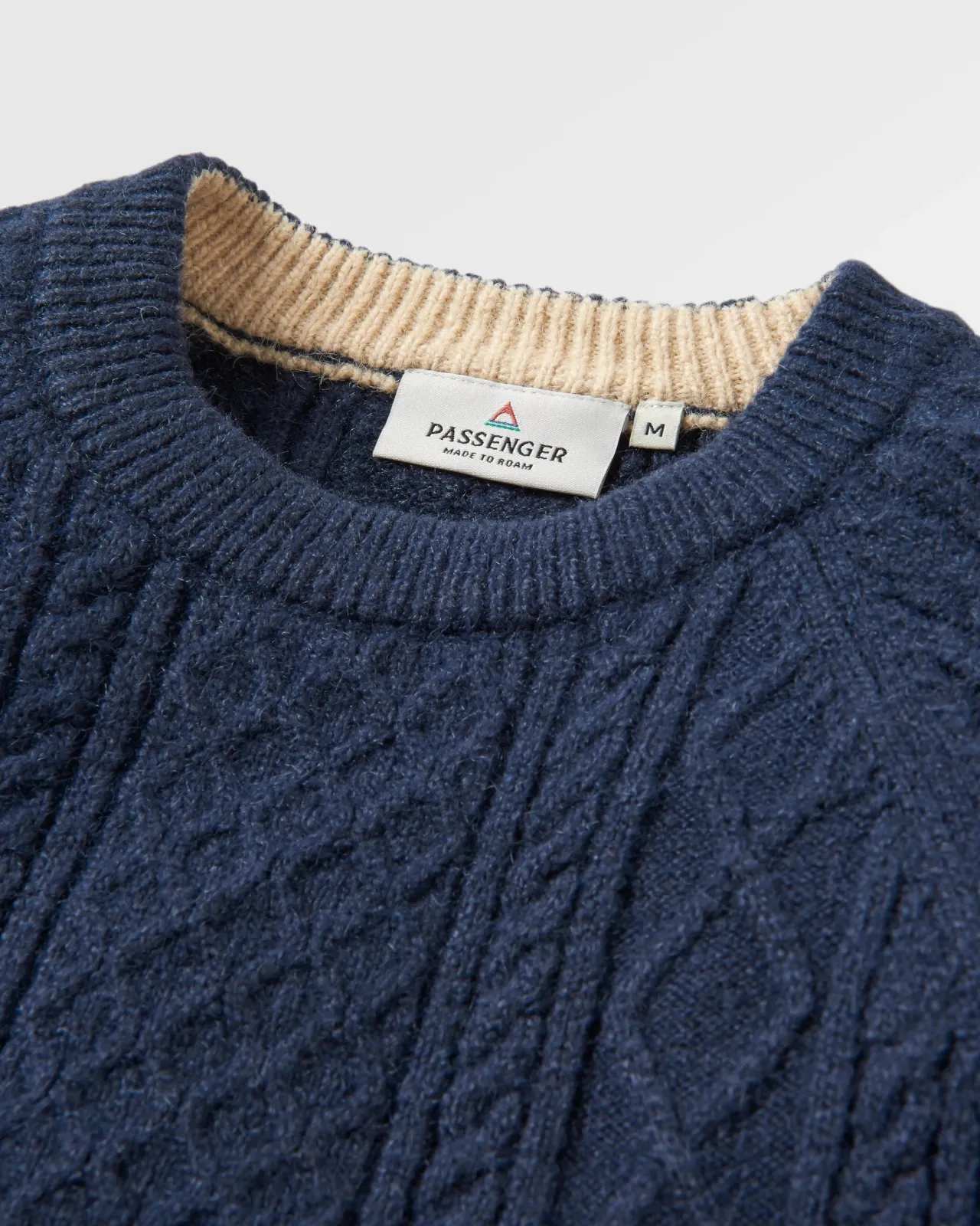 Fashion Sandbar Kabelstrickpullover - Tiefes Marineblau Herren Strickwaren